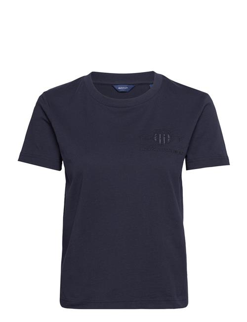 GANT Reg Tonal Shield Ss T-Shirt GANT Navy