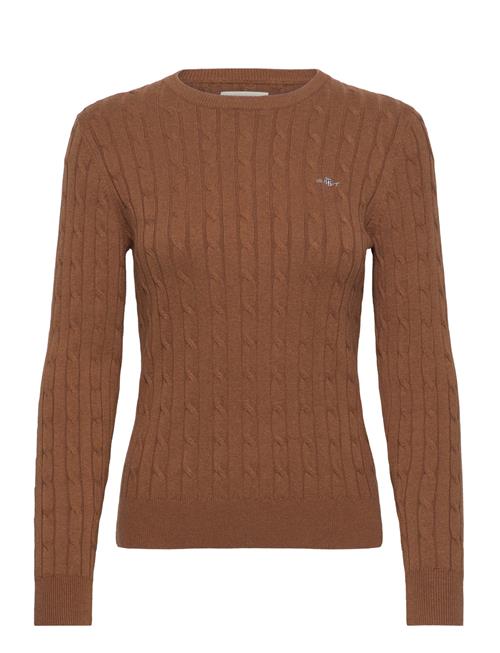 GANT Stretch Cotton Cable C-Neck GANT Brown