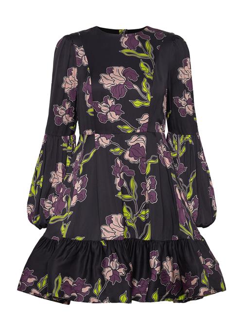 Jasmine Printed Ruffled Mini Dress Malina Black