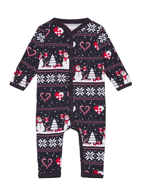 Christmas Heart Jumpsuit Navy Baby Christmas Sweats Patterned