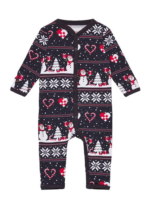 Christmas Heart Jumpsuit Navy Baby Happy Seasons Patterned