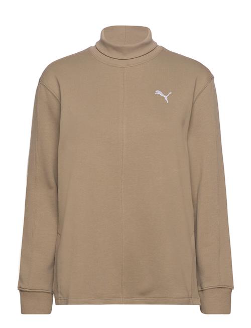 Her High Neck Crew Tr PUMA Beige