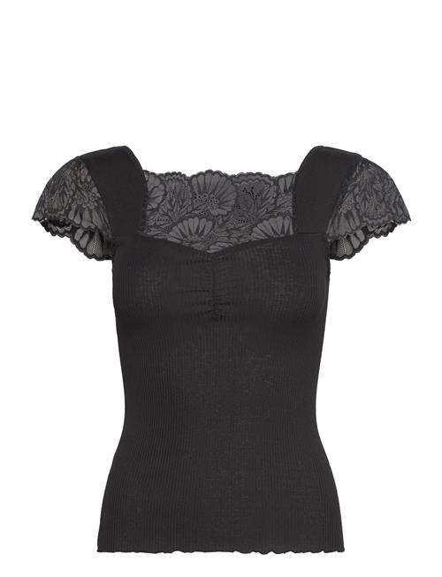 Silk T-Shirt W/ Lace Rosemunde Black