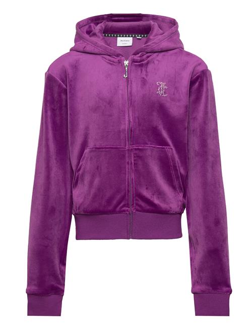 Juicy Couture Diamante Zip Through Hoodie Juicy Couture Purple