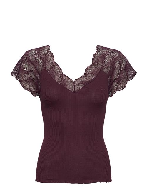 Rosemunde Beatha Silk Top W/Lace Rosemunde Burgundy