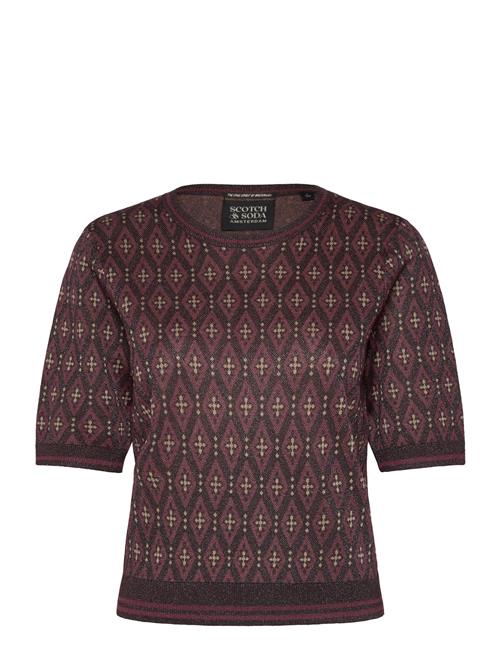 Scotch & Soda Short Sleeve Jacquard Pullover Scotch & Soda Burgundy