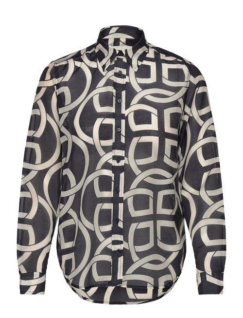 GANT Reg Monogram Print Ctn Silk Shirt GANT Black