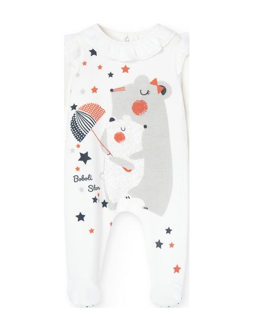 Boboli Velour Play Suit For Baby Girl -Bci Boboli White