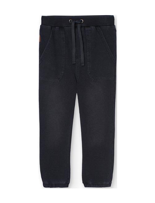 Boboli Fleece Denim Trousers For Boy -Bci Boboli Black