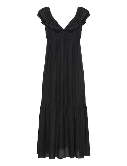 Mango Textured Ruffled Dress Mango Black