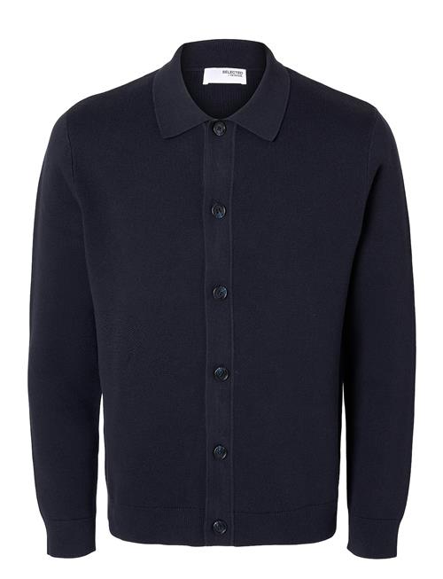 Selected Homme Slhmattis Ls Knit Polo Cardigan Selected Homme Navy