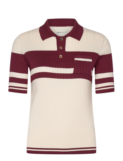 GANT Color Blocked Polo Knit GANT Burgundy