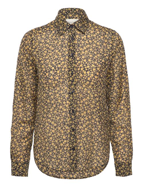 GANT Reg Floral Print Cot/Silk Shirt GANT Yellow