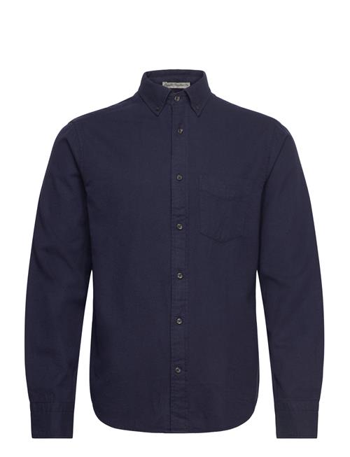 Reg Herringb Flannel Shirt GANT Navy