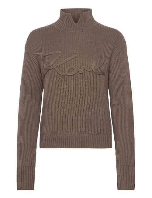 Karl Lagerfeld Soutache Signature Chunky Knit Karl Lagerfeld Beige