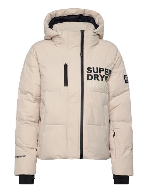 Se Superdry Sport Hooded Ski Boxy Puffer Jacket Superdry Sport Beige ved Booztlet