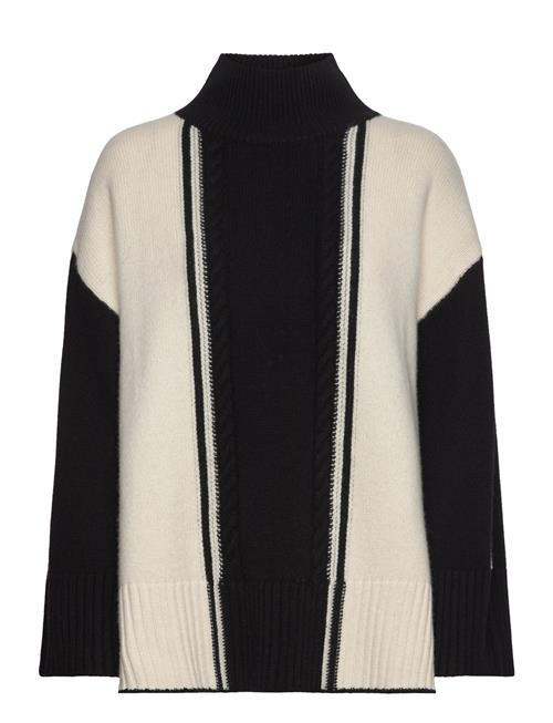 Malina Kathleen Contrast Color Cable Knitted Sweater Malina Black