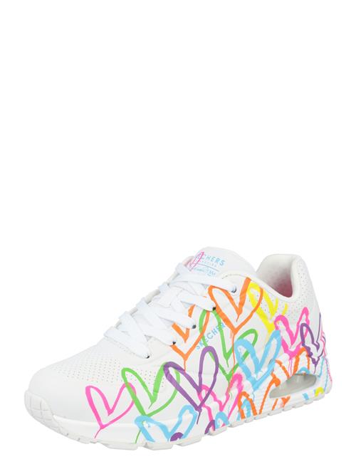 Se SKECHERS Sneaker low 'Uno-Highlight Love'  gul / mørkeorange / pink / hvid ved About You