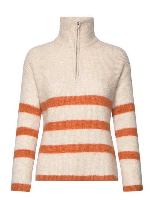 Slfmaline Ls Knit Half Zip Noos Selected Femme Beige