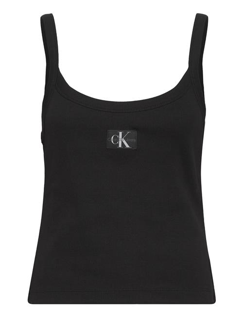 Calvin Klein Jeans Woven Label Rib Tank Calvin Klein Jeans Black