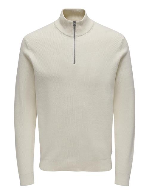 ONLY & SONS Onsphil Reg 12 Struc Half Zip Knit Noos ONLY & SONS Cream