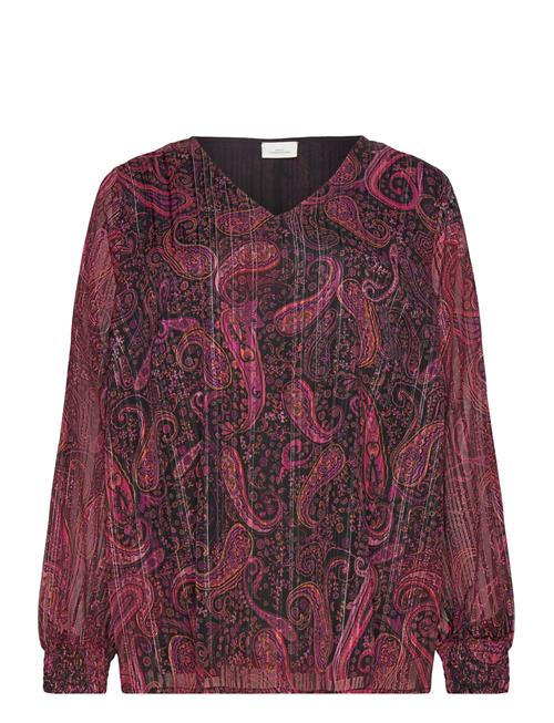 ONLY Carmakoma Carclarie Life L/S V-Neck Top Aop ONLY Carmakoma Black