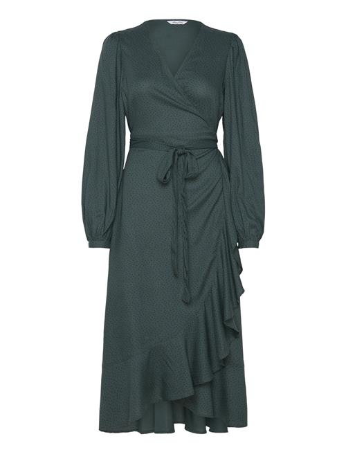 Bubbleroom Dora Puff Sleeve Viscose Wrap Dress Bubbleroom Green