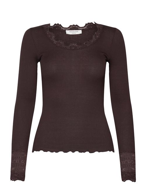 Rosemunde Rwbenita Ls O-Neck Lace T-Shirt Rosemunde Brown