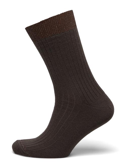 mp Denmark Erina Wool Rib Socks Mp Denmark Brown