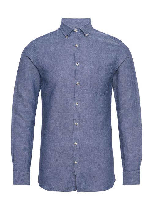 Lindbergh Cotton/Linen Shirt L/S Lindbergh Blue