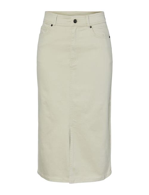 YAS Yasdomana Hw Midi Denim Skirt S. YAS Cream