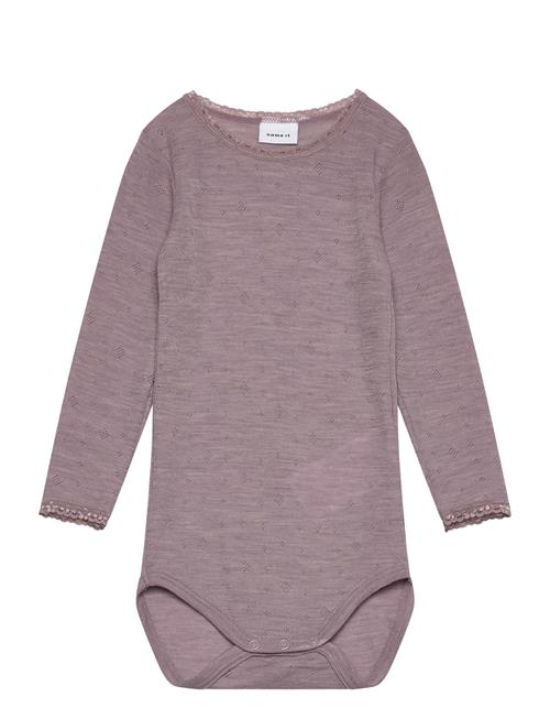 name it Nmfwang Wool Needle Ls Body Solid Name It Purple