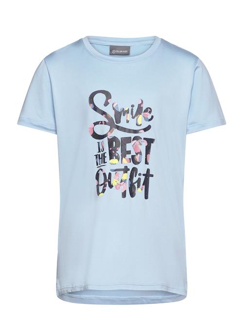 T-Shirt W. Print -S/S, Girl Color Kids Blue