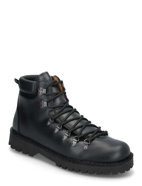 Slhalfred Leather Hiking Boot Selected Homme Black