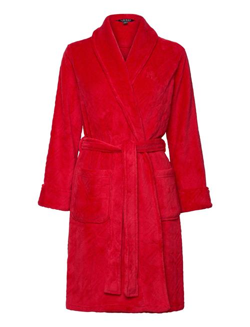 Lrl L/S Shawl Collar Robe Short Lauren Ralph Lauren Homewear Red