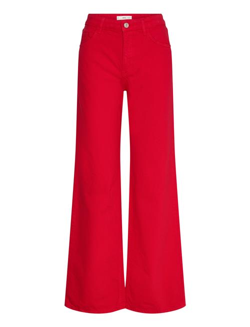 High Waist Straight Jeans Mango Red