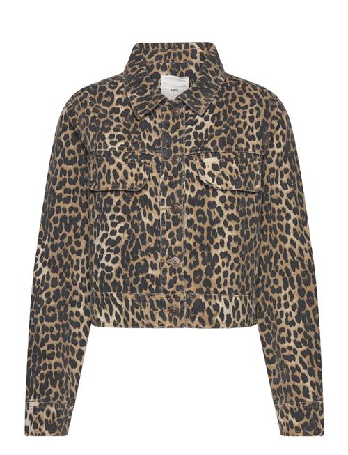 Mango Leopard-Print Denim Jacket Mango Brown