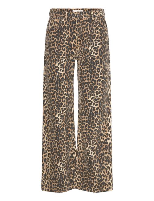 Mango High-Waisted Straight-Fit Jeans With Leopard Print Mango Brown