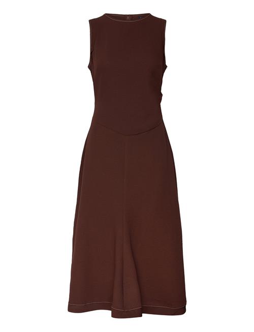 Mango Midi-Dress With Decorative Stitching Mango Brown