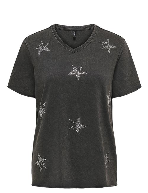 ONLY Onllucy Life Star S/S V-Neck Cs Top ONLY Black