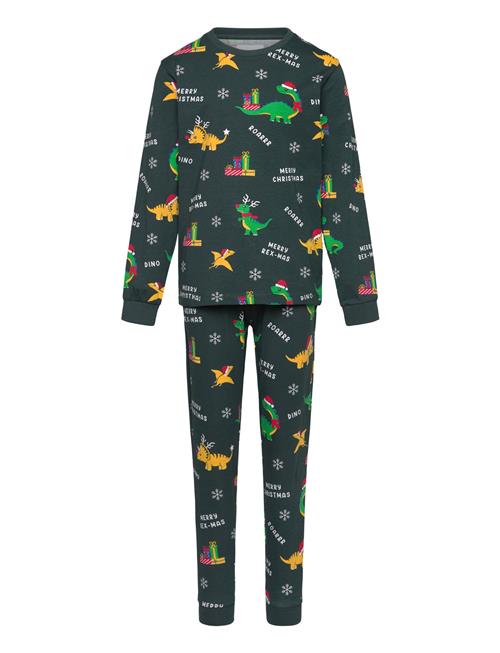 Christmas Sweats Dino Christmas Pyjamas Kids Christmas Sweats Green