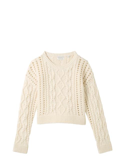 Cropped Cable Knit Tom Tailor Cream