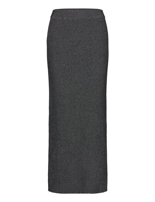 Rib Knit Maxi Skirt Monki Black