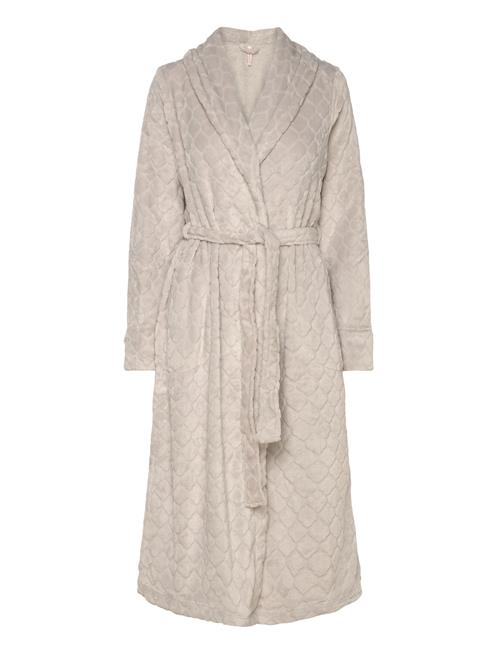 Hunkemöller Robe Fleece Long Emb H Ycomb Hunkemöller Cream