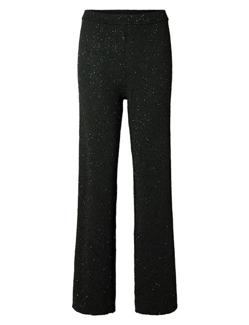 Slfjosie Hw Knit Pant Selected Black