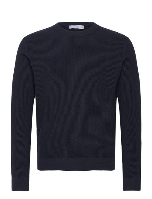 Mango Ribbed Cotton Knitted Sweater Mango Navy