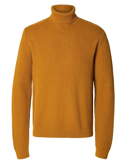 Selected Homme Slhzig Ls Knit Structure Roll Neck Selected Homme Orange