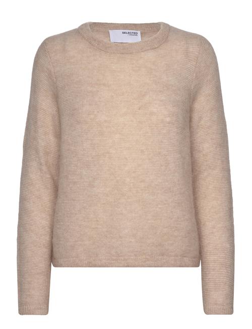 Selected Femme Slflive Ls Knit O-Neck Selected Femme Beige