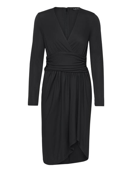 Lauren Ralph Lauren Ruched Stretch Jersey Surplice Dress Lauren Ralph Lauren Black