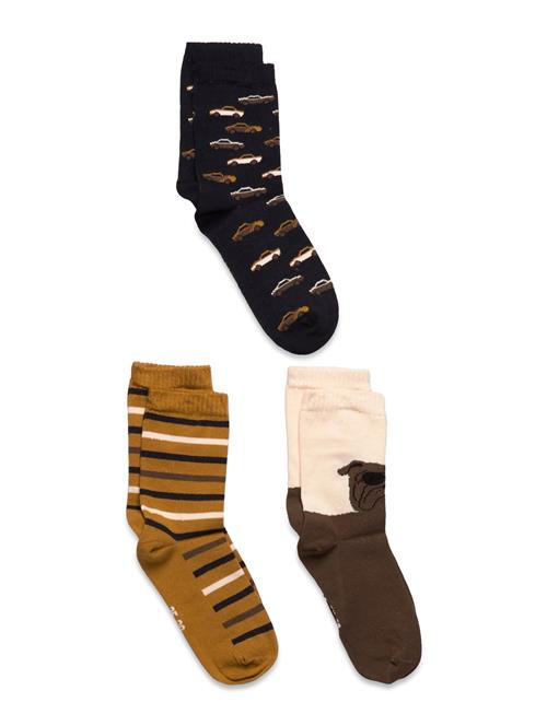 Minymo 3-Pack Socks Minymo Brown